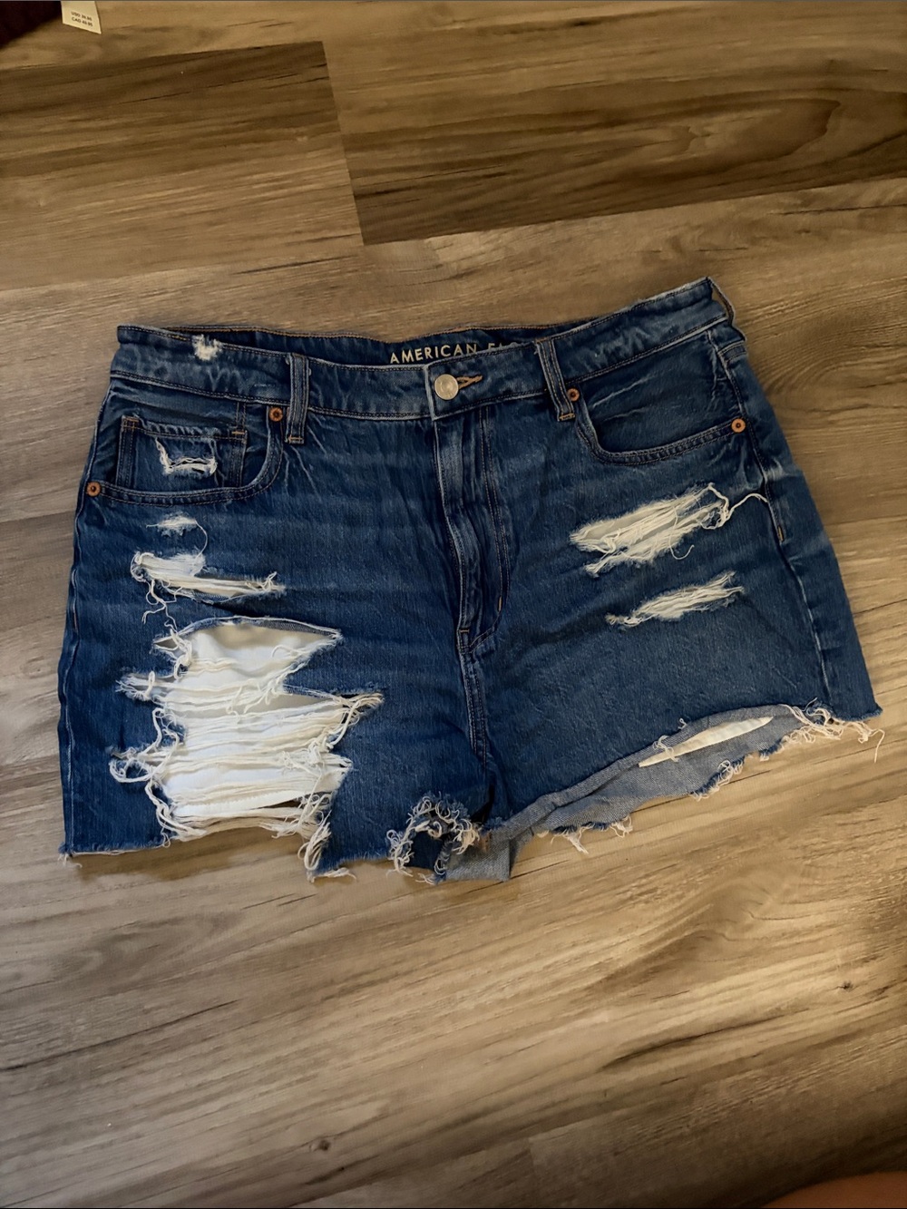American Eagle Outfitters Blue Distressed Denim Cutoff Shorts